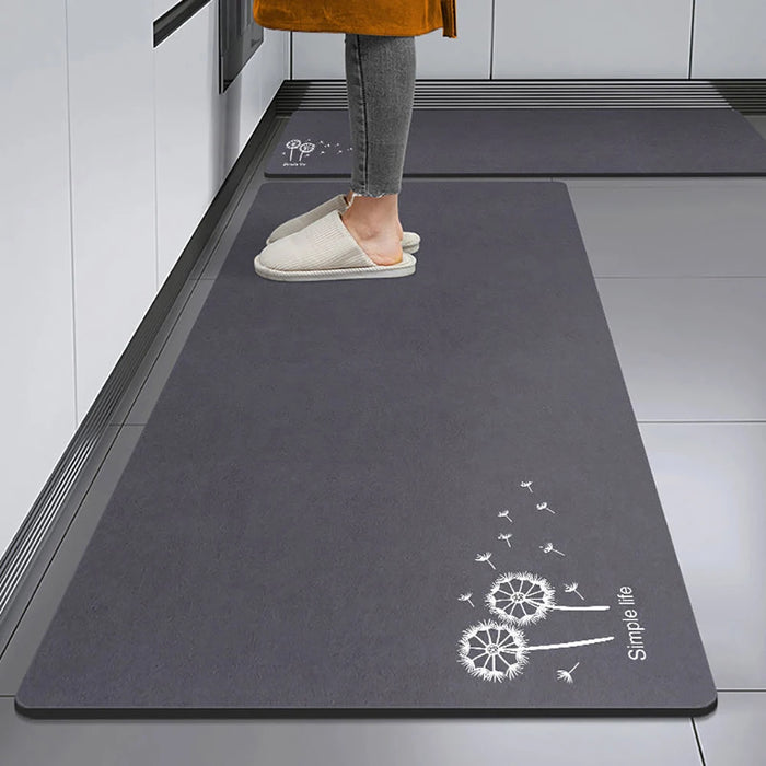 Langer Küchenläufer aus Kristallsamt für Küche, Flur und Wohnzimmer – 40 × 60 bis 50 × 160 cm, bedruckt, saugfähig, rutschfest, PVC-Rücken