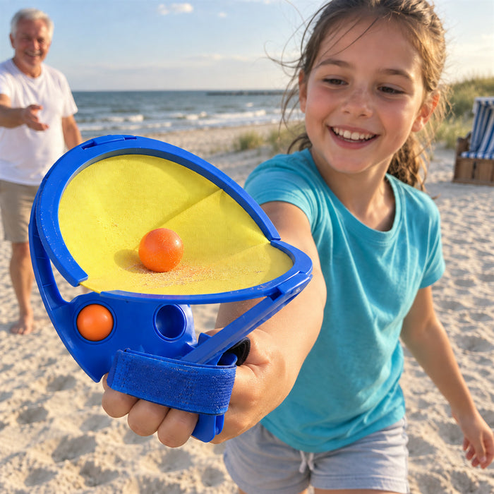 Outdoor-Fangball-Spielset zum Werfen und Fangen für Garten, Park, Strand und Camping – Spielset für Kinder und Erwachsene, 4 Farben