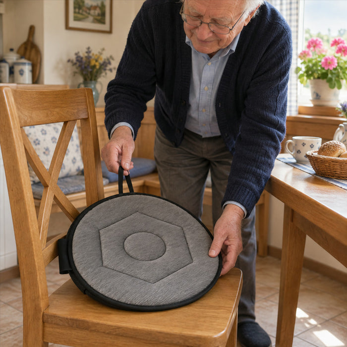 Drehkissen mit 360°-Drehung als Einstiegshilfe für Auto, Stuhl und Büro – Memory-Schaum, Flanell, rutschfest, ca. 40 × 40 × 2 cm, 5 Farben