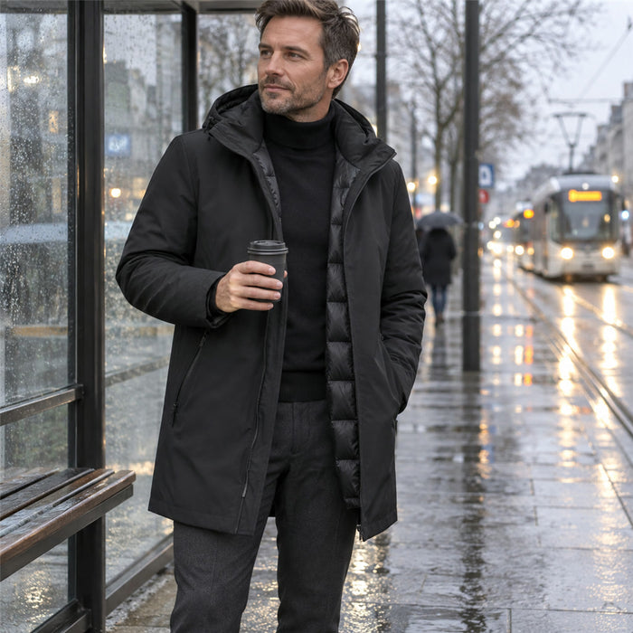 Wasserdichter Winterparka für Herren mit wärmendem Futter und Taschen für lässige und Business-Outfits – S bis 3XL, in Silber oder Schwarz