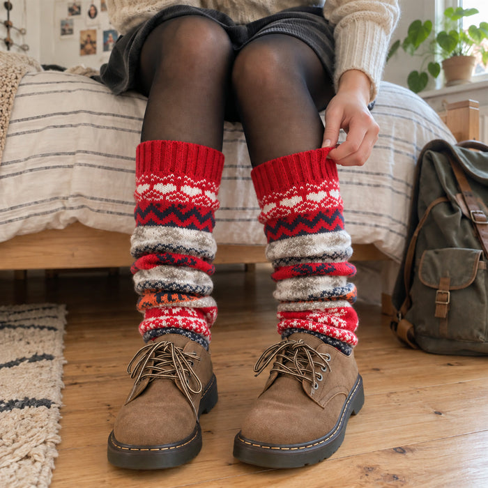 Gestrickte Beinstulpen für Herbst und Winter – Strick, kombinierbar zu Stiefeln und Leggings, in 7 Farben
