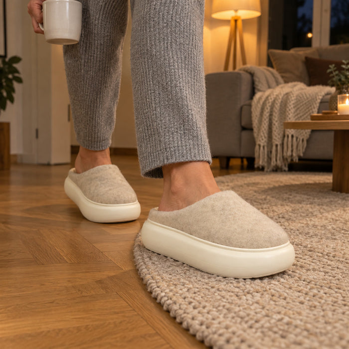 Warme Plüsch-Hausschuhe für Damen für Wohnung und gemütliche Abende – weich und leicht, in Beige und Braun, US-Größen 5,5 bis 7,5