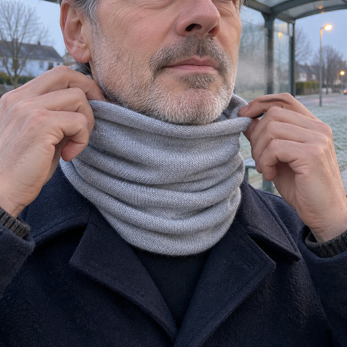 Thermo-Schlauchschal aus Kaschmir für Damen und Herren im Winter – Loop-Form, weich, in 6 Farben von Braun bis Dunkelblau