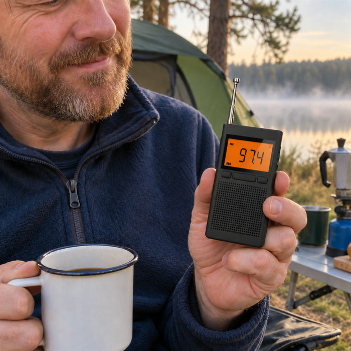Tragbares Taschenradio mit AM/FM für Reisen, Camping und Notfall – kompakt, handlich, Radioempfang unterwegs