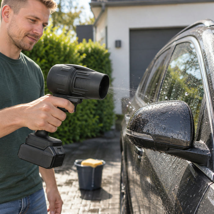 Akku-Turbogebläse mit 1000-W-Motor für Auto, Terrasse und Werkstatt – kabelloses Jet-Gebläse zum Trocknen und Entstauben, Schwarz oder Blau