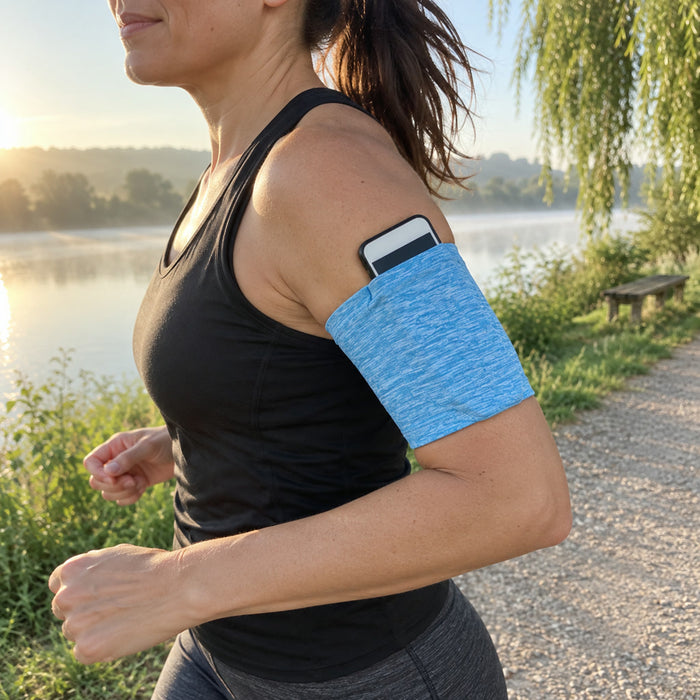 Sportarmband mit Handytasche aus elastischem Stoff für Joggen, Fitnessstudio und Radfahren – ca. 14,5 × 12 cm, dehnbar, unisex, 17 Farben