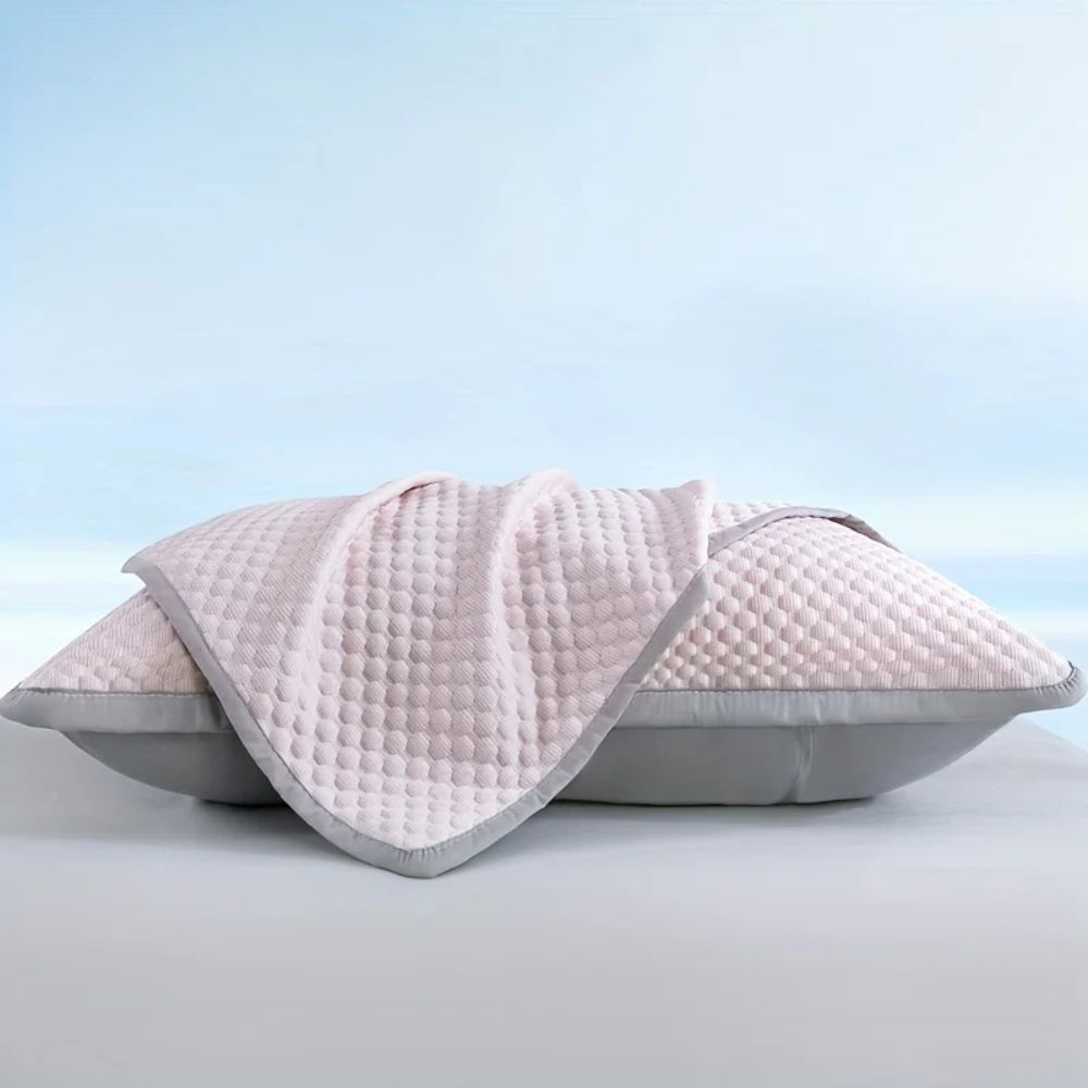 Leichtes Spannbettlaken oder Kissenbezüge für warme Sommernächte – schnell trocknend, gewebt, Kissenbezug 48 × 74 cm, Blau, Pink oder Grau