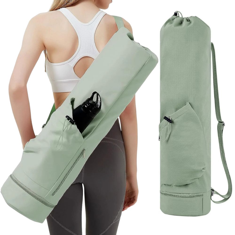 Yogamatten-Tasche aus Polyester mit Nassfach und Flaschenhalter für Yoga, Pilates und Fitness – 20–35 l, wasserabweisend, Schultergurt, 3 Farben