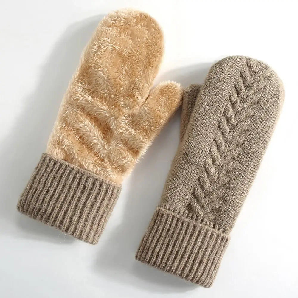 Doppellagige Fäustlinge mit Fleecefutter für Winter, Spaziergang und Weg zur Arbeit – warm gefüttert, in 6 Farben