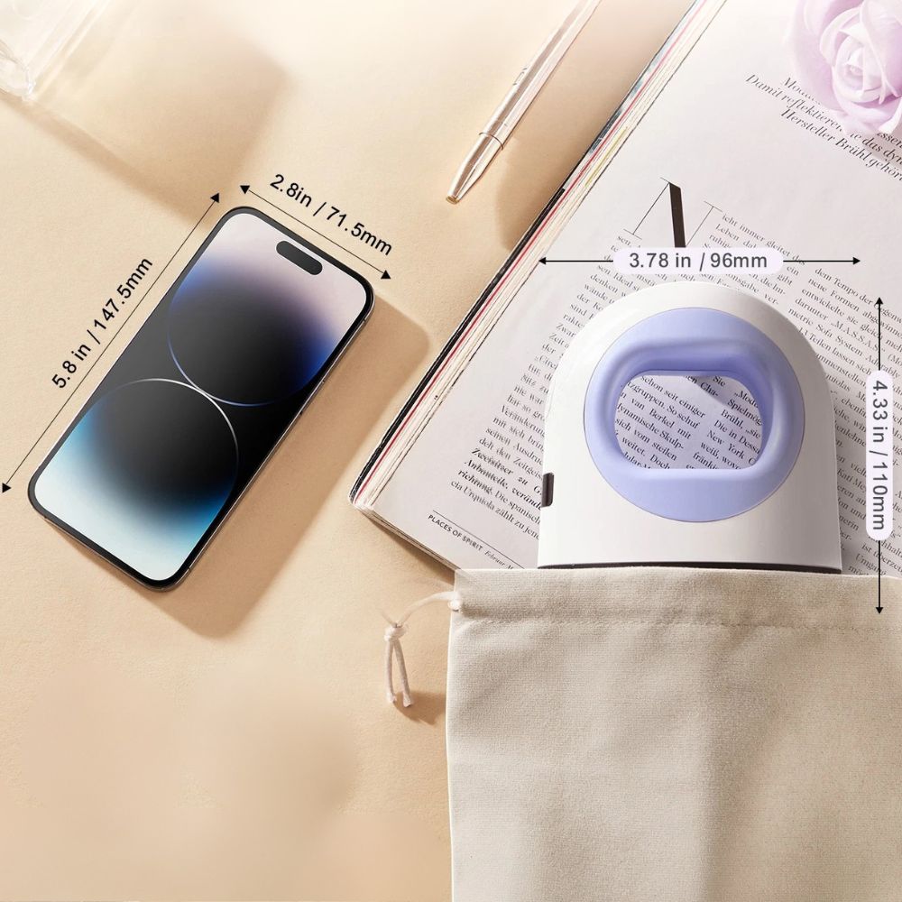 Mini-Transferpresse für Sublimation und Bügelbilder auf T-Shirts, Mützen und Taschen – 80 W (EU), Temperaturregelung, Abschaltautomatik, Lila-Weiß