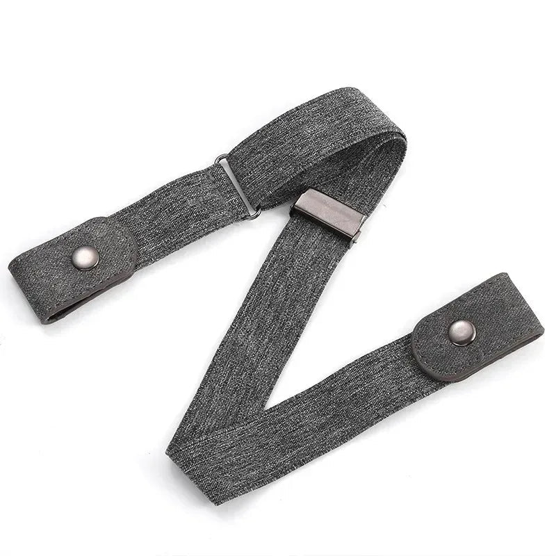 Elastischer Gürtel ohne Schnalle, unsichtbar unter der Kleidung, für Jeans und Hosen – flexibles Band, Schwarz, Hellblau oder Grau
