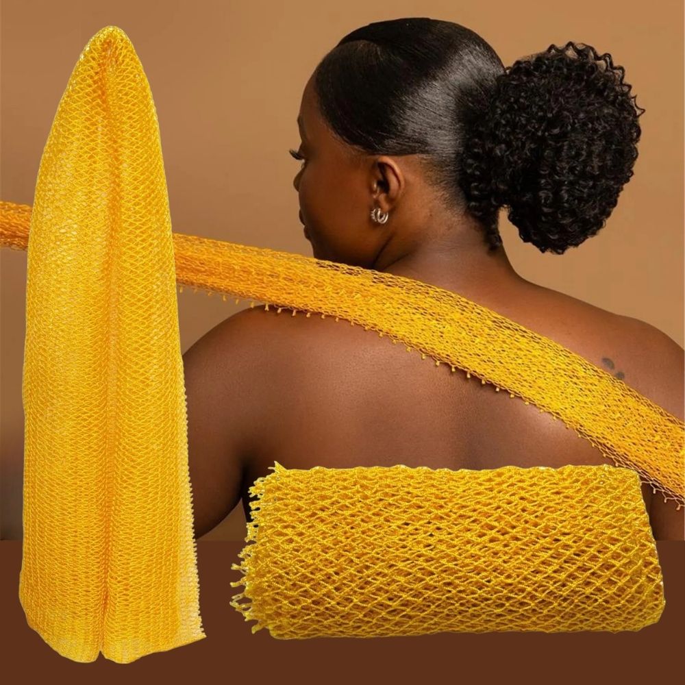 Afrikanischer Netzschwamm für Peeling unter der Dusche – langer Körperschwamm für Rücken und Beine, in 11 Farben