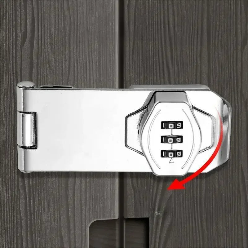 Überfalle mit 3-stelligem Zahlenschloss für Schränke, Schubladen und Türen – Zinklegierung, 1000 Codes, 4 oder 5 Zoll, Schwarz oder Silber