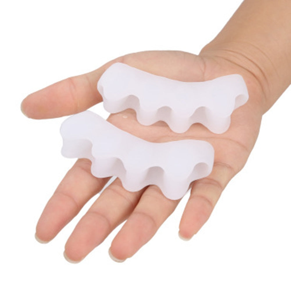 Zehenspreizer aus Silikon mit 4 Trennstegen für alle Zehen zum Tragen in geschlossenen Schuhen – 7,4 × 2,8 × 1,3 cm, flexibel, waschbar, 2 Farben