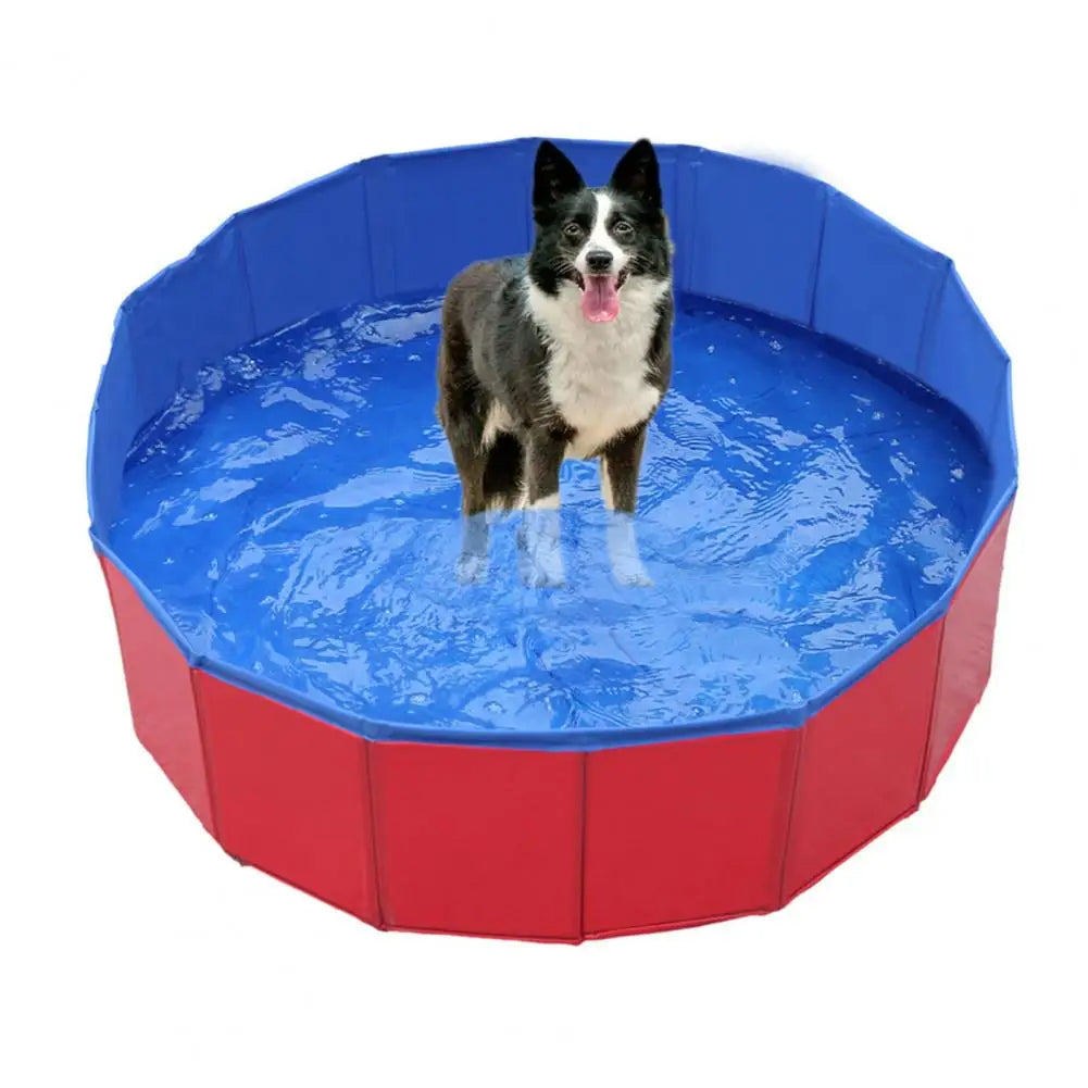 Faltbarer Hundepool aus Verbundgewebe für Garten, Terrasse und Innenräume – ca. 60 × 20 cm, ohne Pumpe aufstellbar, flach verstaubar