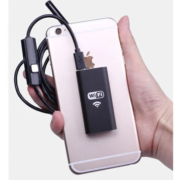 Endoskop-Kamera mit Kabel für Android, USB-C und iPhone für Abfluss, Wand, Motorraum und Lüftung – 7-mm-Kamerakopf mit 6 LEDs, wasserdicht