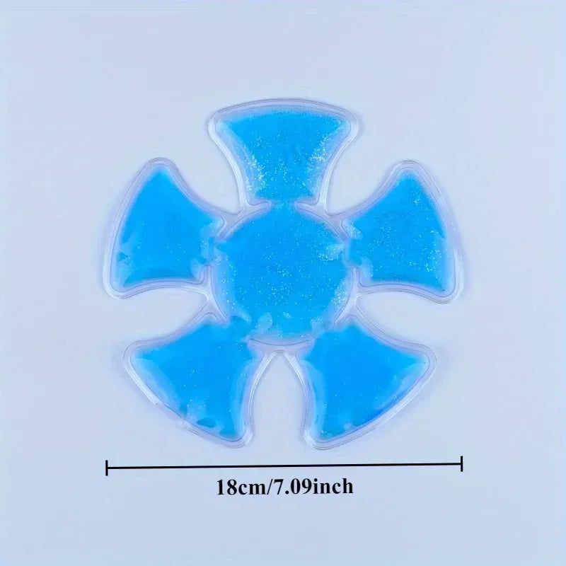 Kühlakku-Einlage für Hüte und Helme für Garten, Baustelle und Sport im Sommer – Gel-Kühlpad in Blütenform, einlegbar, Blau oder Transparent