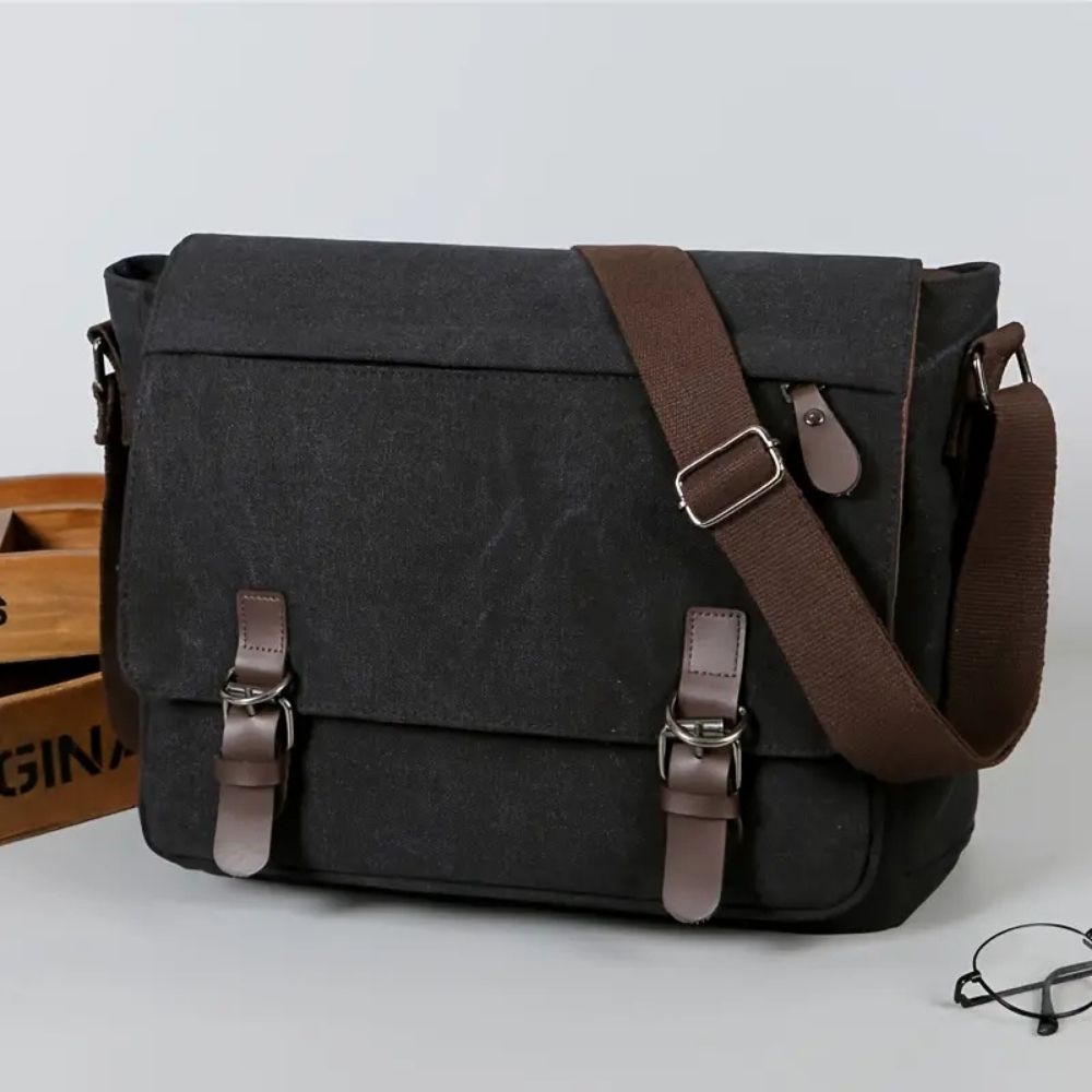 Canvas-Umhängetasche für Herren im Vintage-Stil für Alltag, Uni und Reisen – robuster Stoff mit Patina, in 5 Farben
