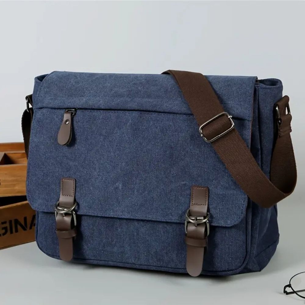 Canvas-Umhängetasche für Herren im Vintage-Stil für Alltag, Uni und Reisen – robuster Stoff mit Patina, in 5 Farben