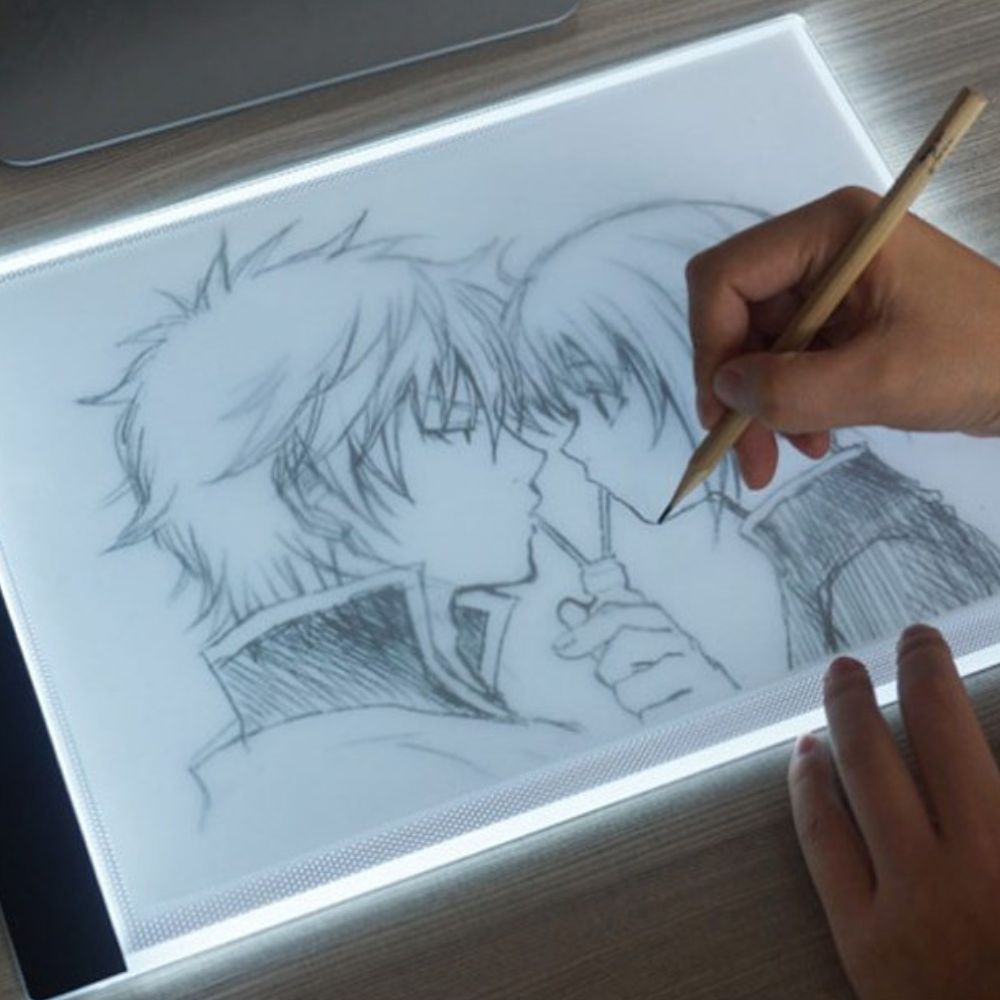 Ultradünne LED-Leuchtplatte zum Abpausen und Zeichnen für Kalligrafie und Skizzen – A4 (30 × 20 cm) oder A5 (24 × 15 cm), 3 Helligkeitsstufen, USB