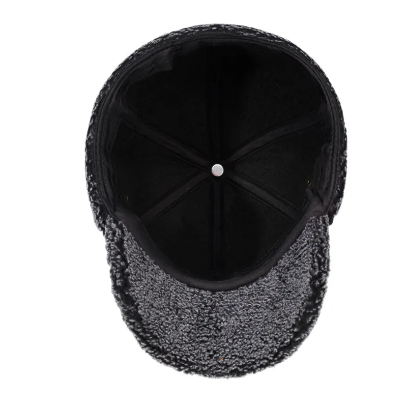 Basecap mit Fleece-Ohrenklappen für Herbst und Winter im Freien – warme Ohrenklappen, Schirm, für Outdoor und Arbeit