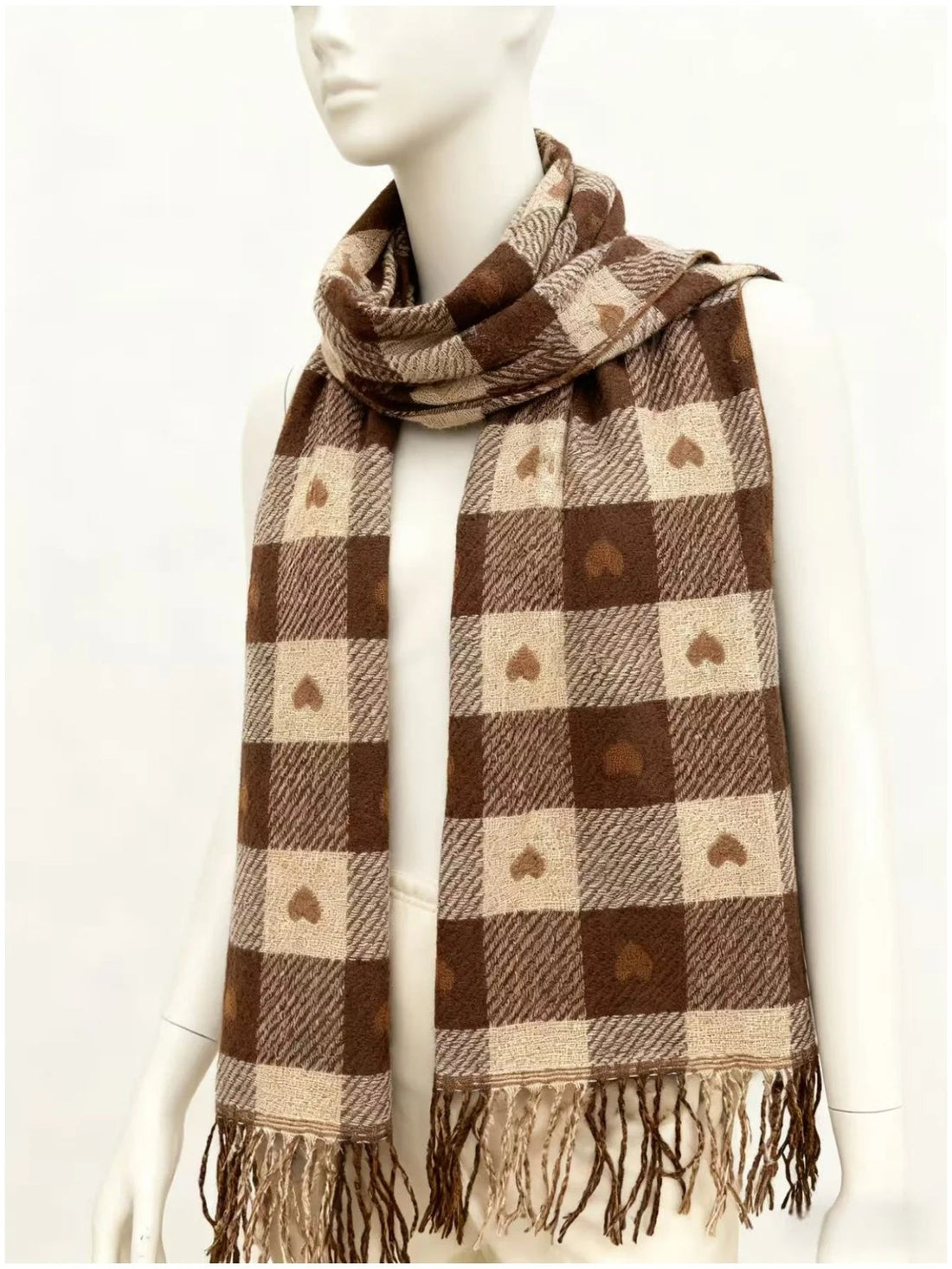 Kuscheliger Karo-Winterschal im klassischen Karomuster für Herbst und Winter – weicher Schal zum Mantel, Schwarz oder Braun