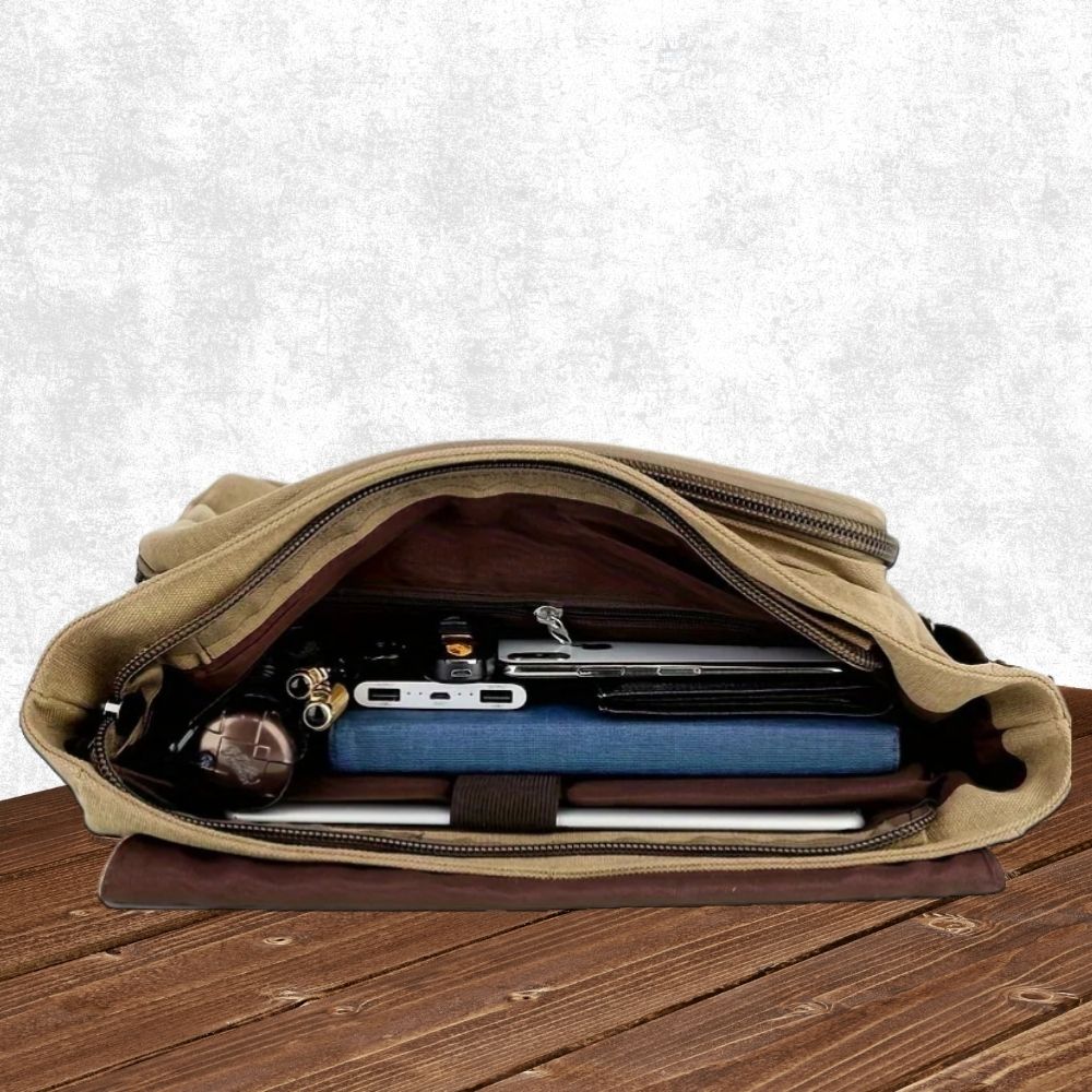 Canvas-Umhängetasche für Herren im Vintage-Stil für Alltag, Uni und Reisen – robuster Stoff mit Patina, in 5 Farben