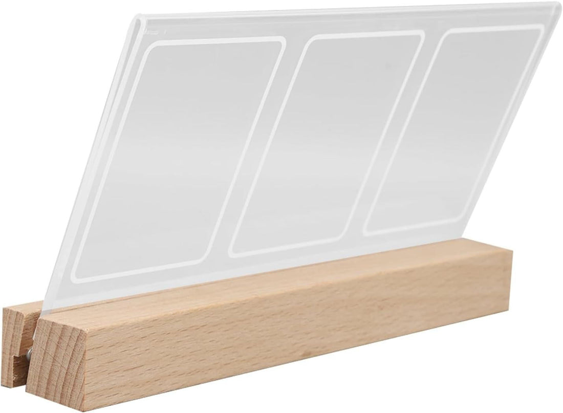 Beleuchteter Bilderrahmen aus Holz und Acryl für Sofortbilder und Tickets auf Schreibtisch und Regal – LED, für 7,6-cm-Fotos, einfach oder 3-fach