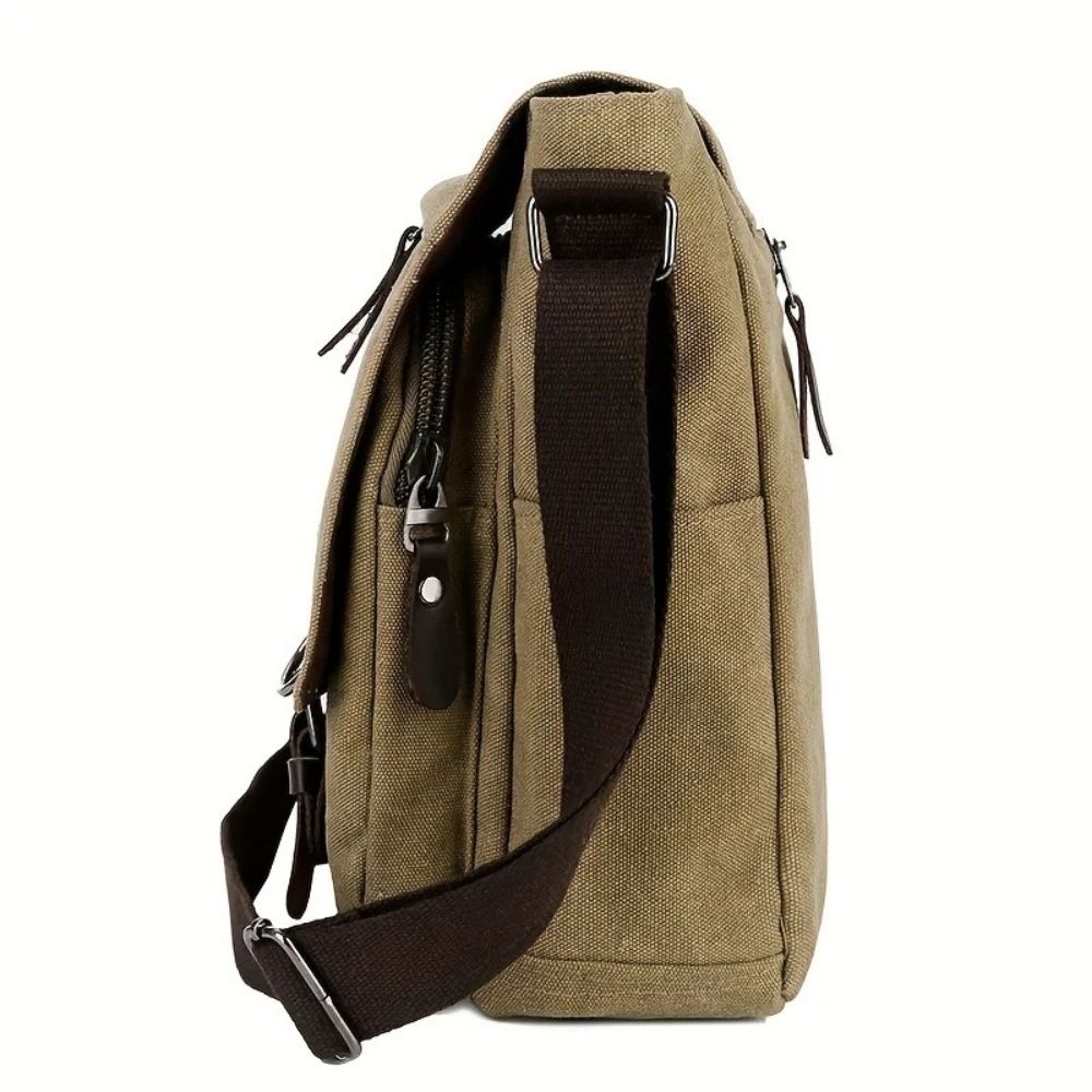 Canvas-Umhängetasche für Herren im Vintage-Stil für Alltag, Uni und Reisen – robuster Stoff mit Patina, in 5 Farben
