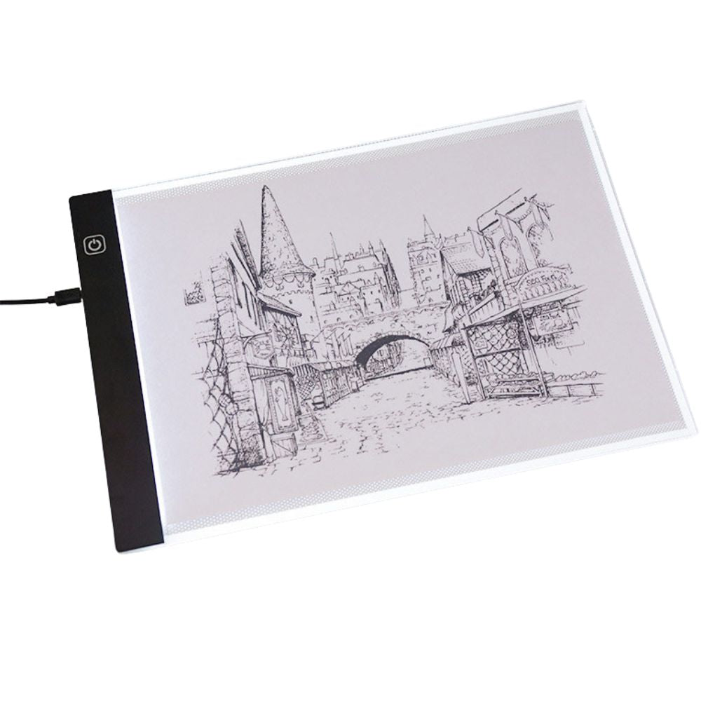 Ultradünne LED-Leuchtplatte zum Abpausen und Zeichnen für Kalligrafie und Skizzen – A4 (30 × 20 cm) oder A5 (24 × 15 cm), 3 Helligkeitsstufen, USB