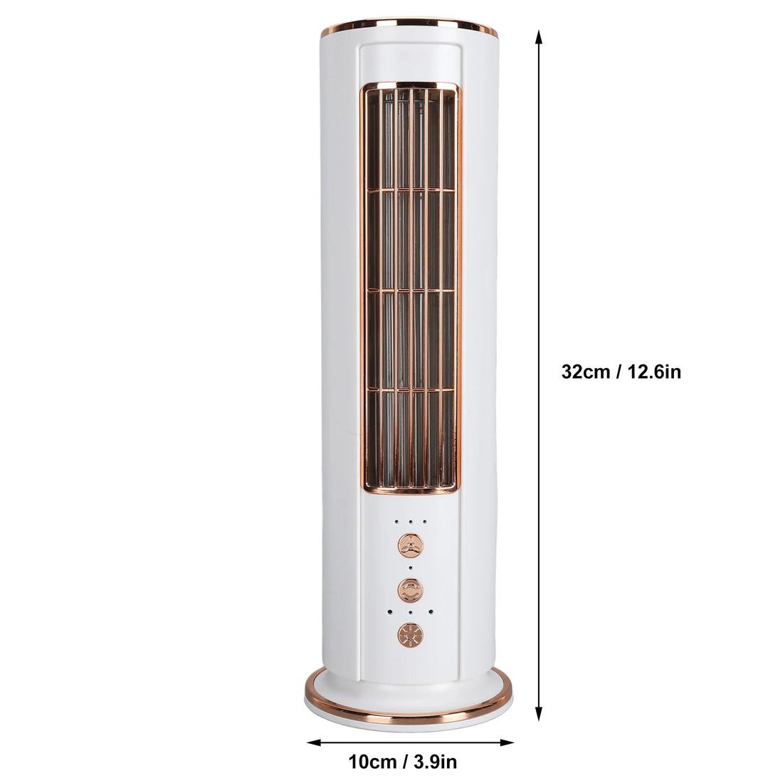 Flügelloser Turmventilator mit Fernbedienung und Akku für Schreibtisch, Schlafzimmer und Büro – 3 Stufen, Oszillation, 2400 mAh, ca. 32 cm