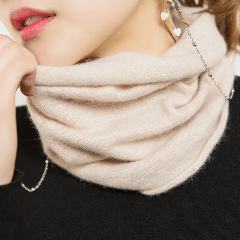 Thermo-Schlauchschal aus Kaschmir für Damen und Herren im Winter – Loop-Form, weich, in 6 Farben von Braun bis Dunkelblau