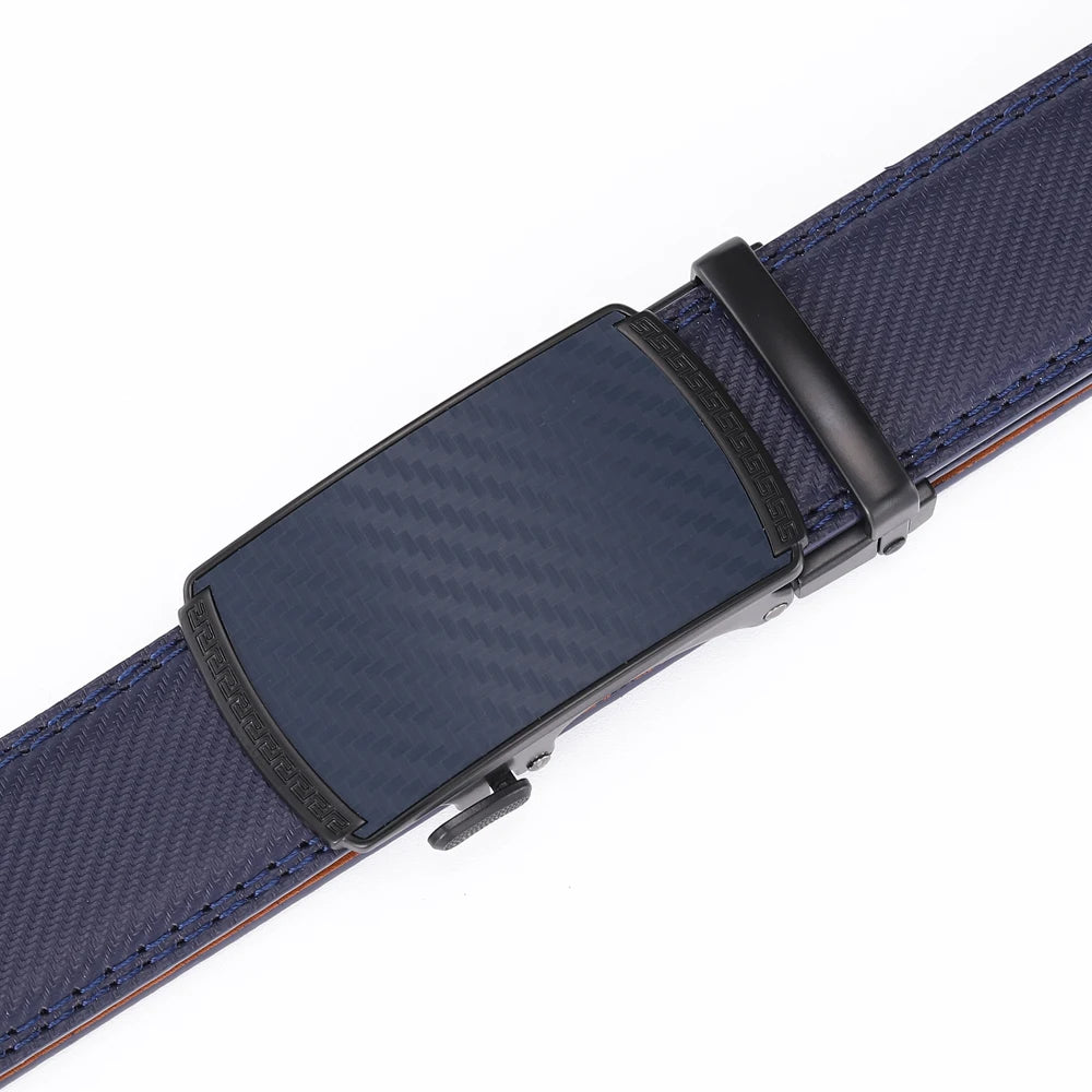Herren-Ledergürtel mit Automatikschnalle für Business und Freizeit – Echtleder, 3,5 cm breit, 110 bis 130 cm, Ratschenverschluss, 3 Farben
