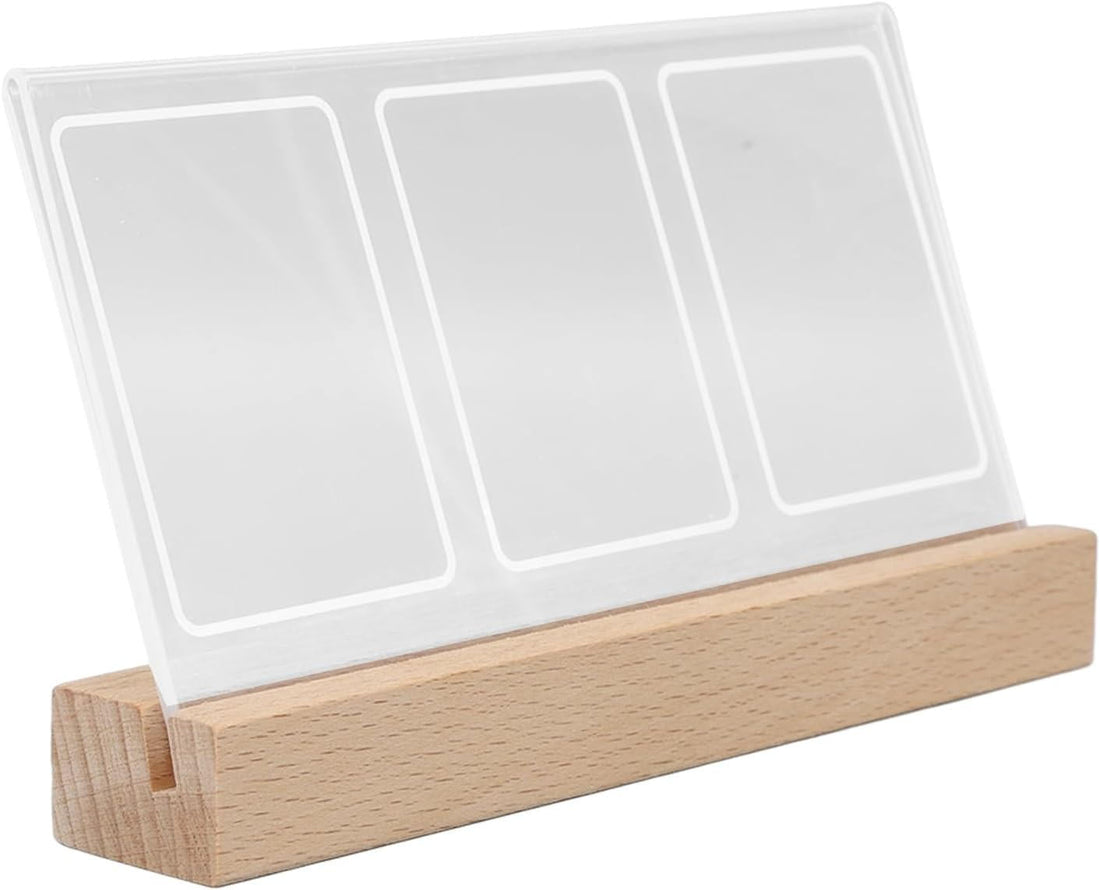 Beleuchteter Bilderrahmen aus Holz und Acryl für Sofortbilder und Tickets auf Schreibtisch und Regal – LED, für 7,6-cm-Fotos, einfach oder 3-fach