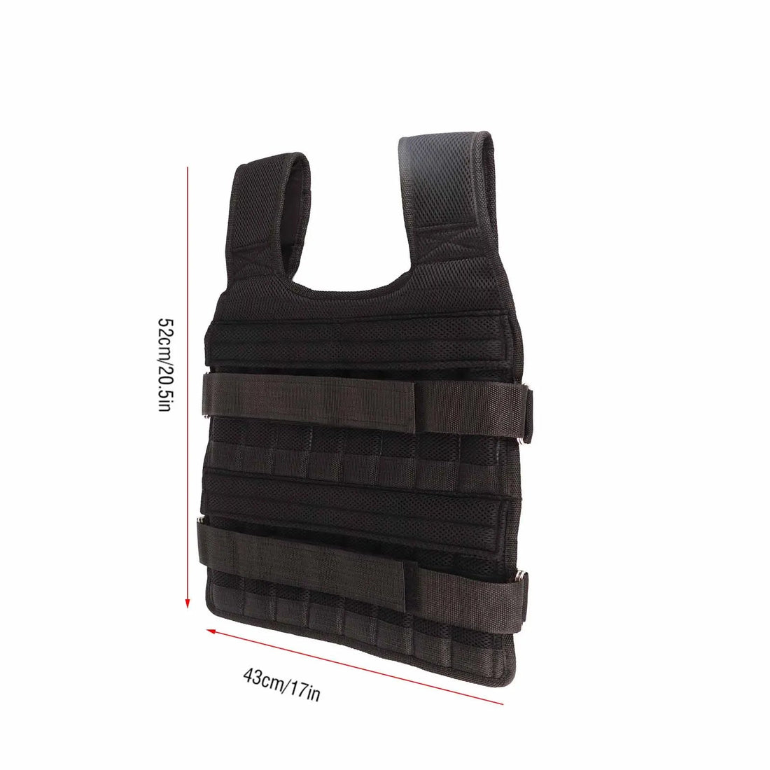 Gewichtsweste aus Mesh mit 32 Taschen für Krafttraining, Laufen und Boxen – bis ca. 15 kg befüllbar, ca. 44 × 55 cm, seitliche Schnallen