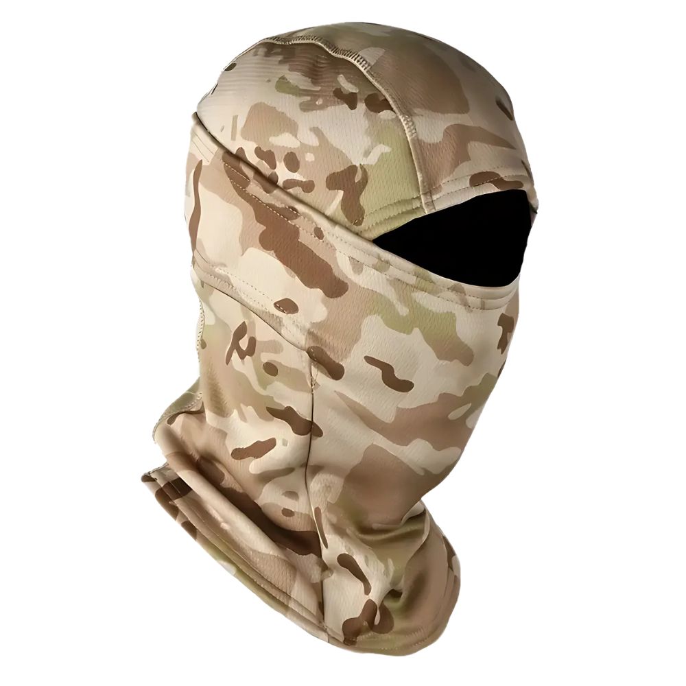 Sturmhaube mit Fleecefutter im Tarnmuster für Skifahren, Radfahren und Motorrad – Vollgesichtsmaske, winddicht, helmtauglich, Polyester, 6 Muster