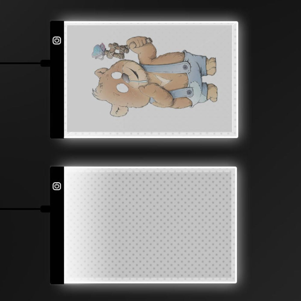 Ultradünne LED-Leuchtplatte zum Abpausen und Zeichnen für Kalligrafie und Skizzen – A4 (30 × 20 cm) oder A5 (24 × 15 cm), 3 Helligkeitsstufen, USB