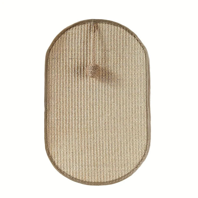3-in-1-Katzenkratzbrett aus Sisal für die Wand für Wohnung und Flur – oval oder in Bogenform, 33 × 55 oder 36 × 58 cm, mit Spielball