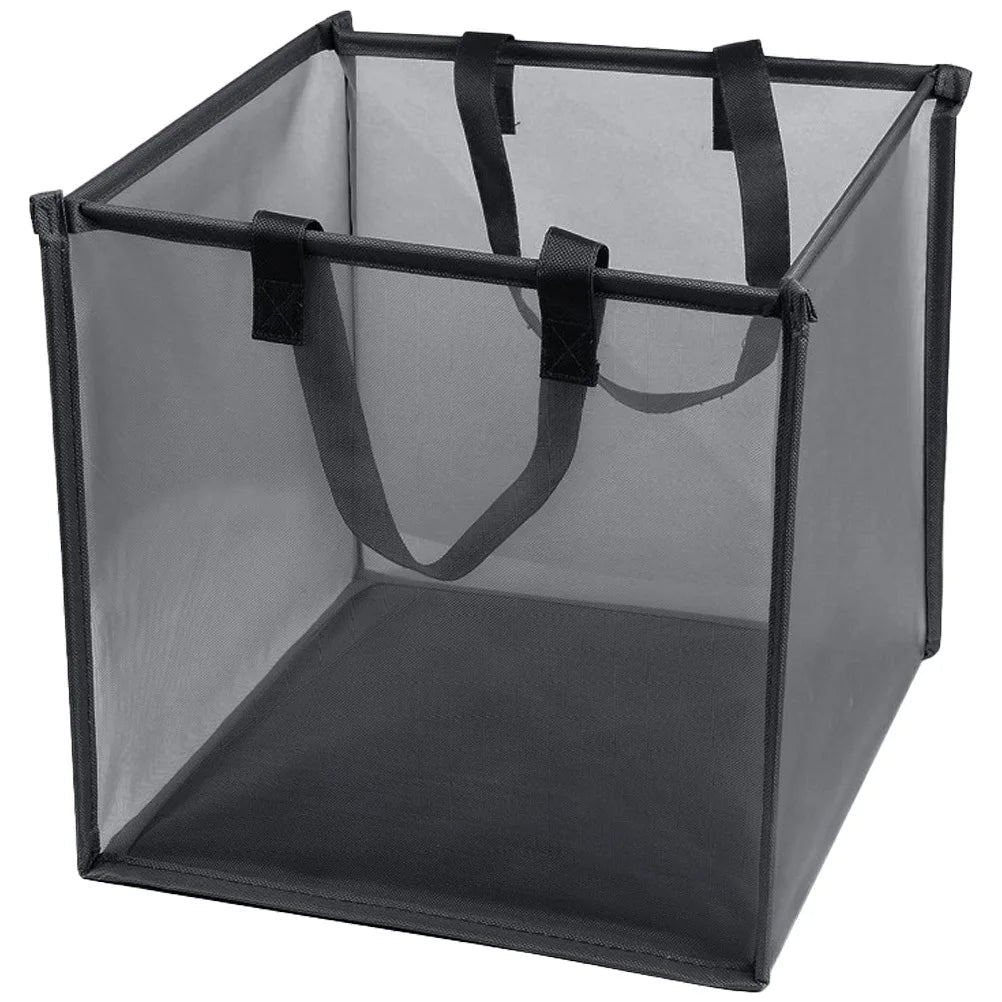 Faltbarer Wäschekorb aus Netzstoff mit Tragegriffen für Bad, Schlafzimmer und Waschküche – 33 × 33 × 33 cm, platzsparend, luftdurchlässig