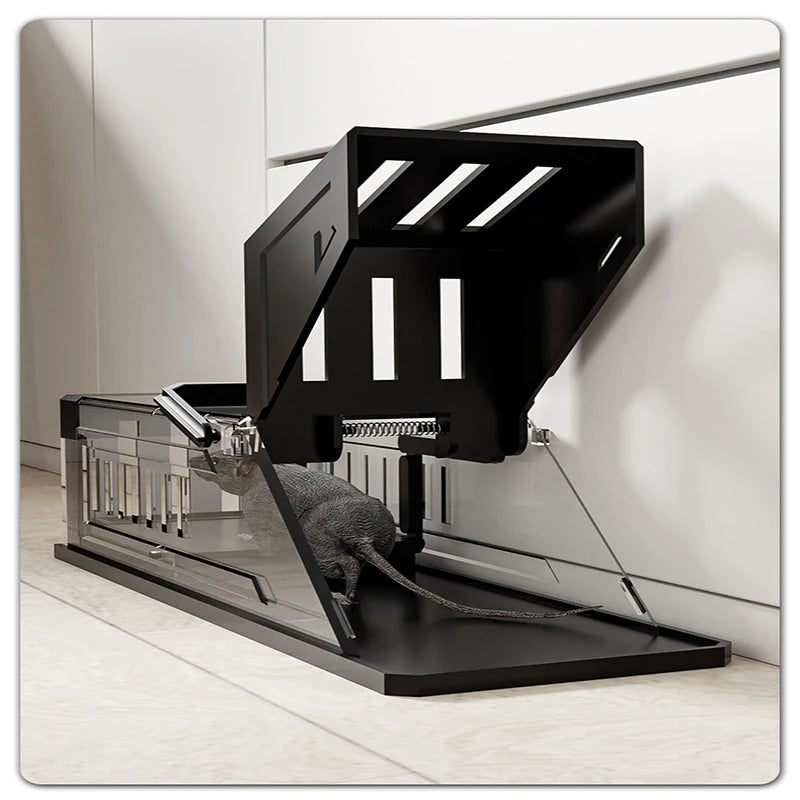 Automatische Lebendfalle mit empfindlichem Auslöser und Sichtfenster für Mäuse in Haus, Büro und Lager – ca. 29 × 9 × 8 cm, ABS und PC