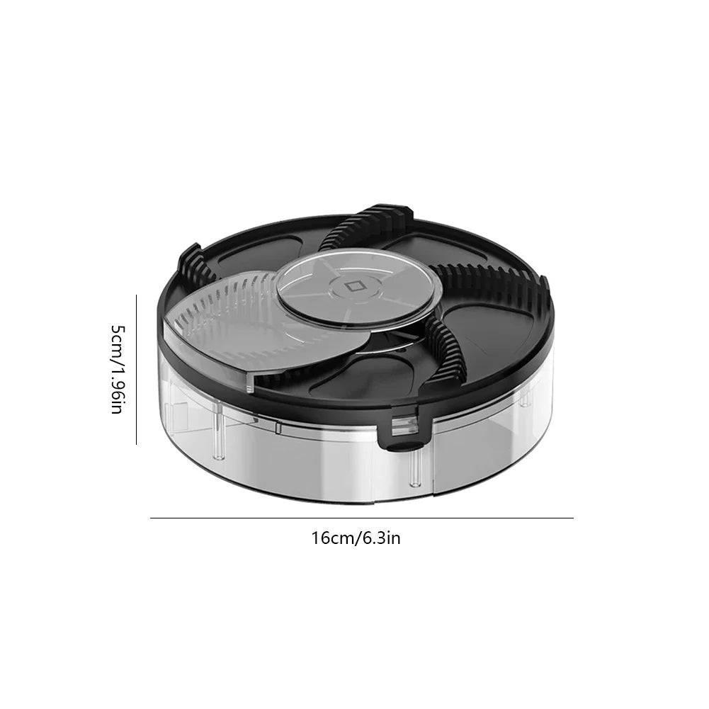 Automatische Fliegenfalle mit Drehmechanismus für Küche, Terrasse und Hof – USB-Akku bis 72 Std., ca. 16 × 16 × 5 cm, abwaschbar, Schwarz oder Weiß