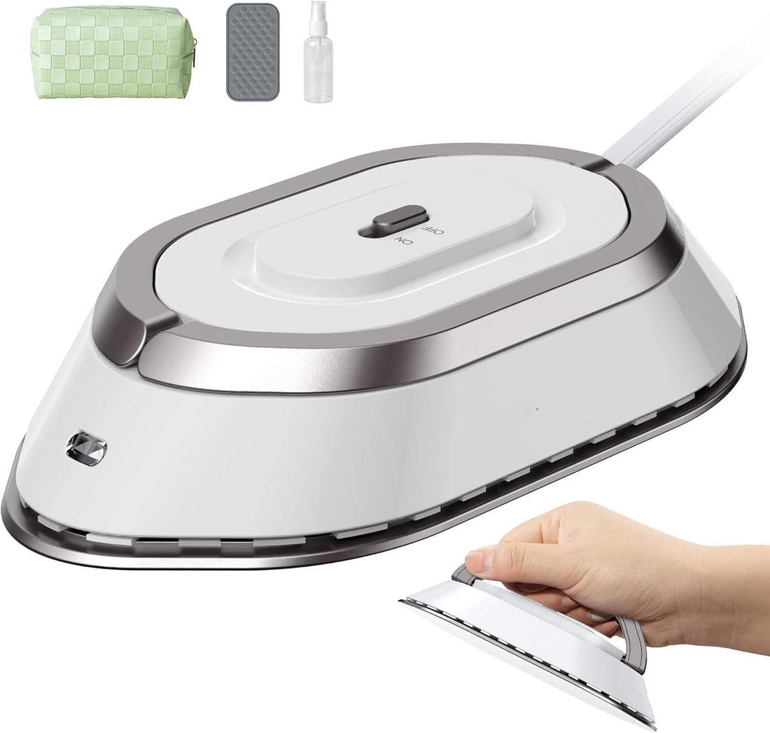Reise-Bügeleisen mit Keramiksohle und klappbarem Griff für Reisen und Geschäftsreisen – 300 W, 100–240 V, 150 °C, ca. 360 g, 4 Farben