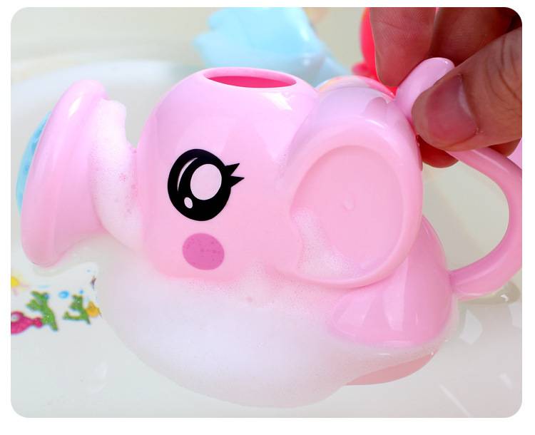 Haarspülbecher in Elefantenform für das Babybad – 14 × 9 cm, sanfter Wasserstrahl, auch als Gießkanne, ab 6 Monaten, Blau oder Rosa