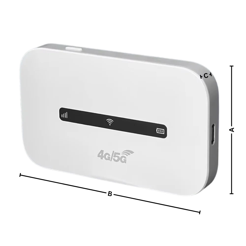 Mobiler WLAN-Hotspot mit SIM-Kartenslot für Reisen, Camping und unterwegs – bis 150 Mbit/s, 3000-mAh-Akku, bis 8 Std., USB-C, für mehrere Geräte