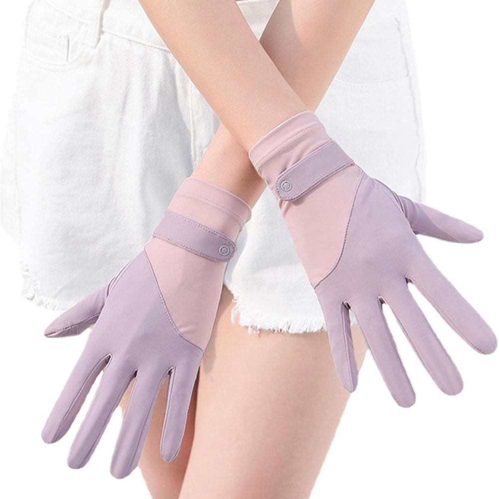 Damen-Handschuhe mit UV-Schutz aus kühlendem Nylon für Autofahren, Radfahren und Sommer – 23 cm, dünn, rutschfeste Innenhand, 5 Farben