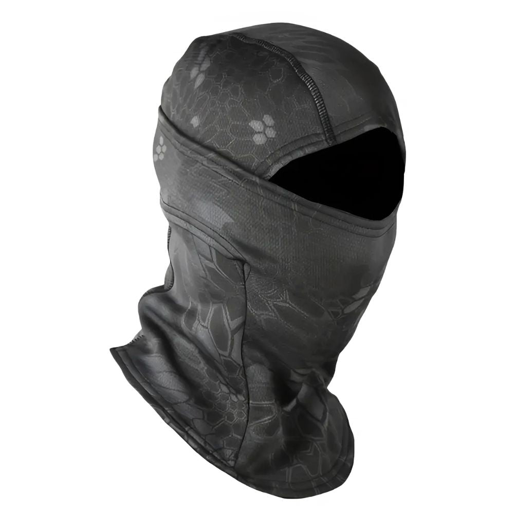 Sturmhaube mit Fleecefutter im Tarnmuster für Skifahren, Radfahren und Motorrad – Vollgesichtsmaske, winddicht, helmtauglich, Polyester, 6 Muster