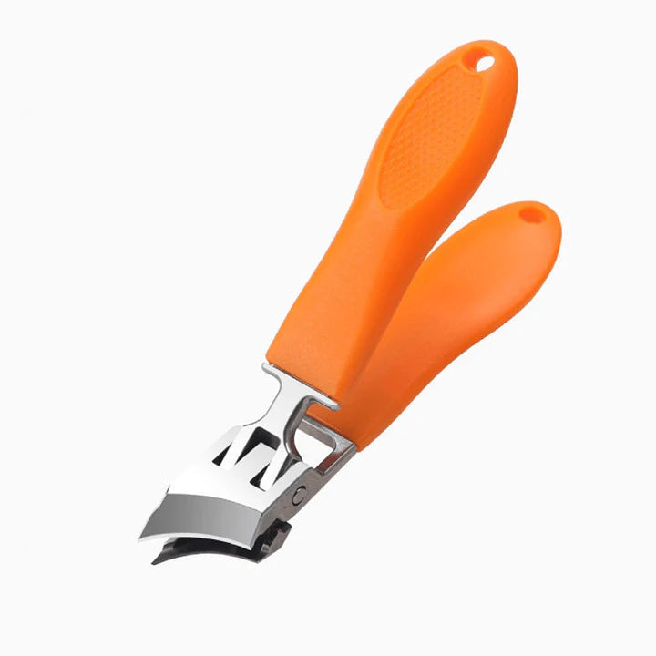 Extra großer Nagelknipser aus Edelstahl für dicke und harte Fußnägel und Fingernägel – breite Schneidöffnung, rutschfester Griff, Orange oder Schwarz