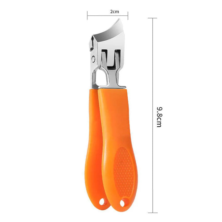 Extra großer Nagelknipser aus Edelstahl für dicke und harte Fußnägel und Fingernägel – breite Schneidöffnung, rutschfester Griff, Orange oder Schwarz