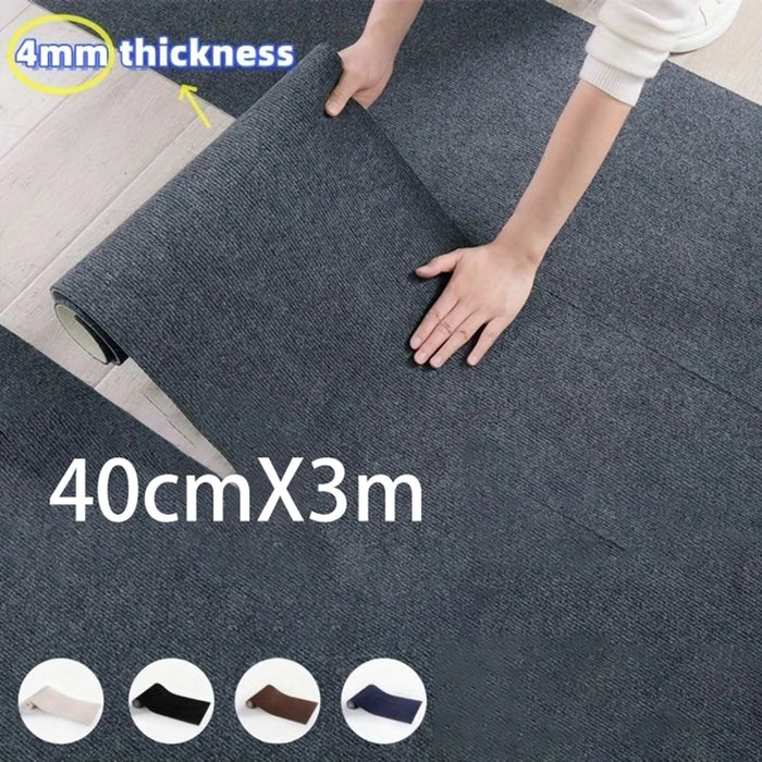 Verdickter Bodenschutz-Teppich von der Rolle für Büro, Schlafzimmer und Wohnzimmer – 40 cm × 3 m, abziehen und aufkleben, einfarbig, 6 Farben