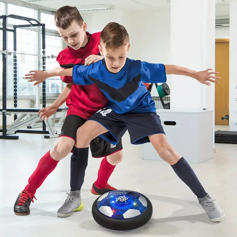 Schwebender Hover-Fußball mit LED-Licht für Kinder zum Spielen im Wohnzimmer – 22 cm, Schaumstoffrand, Akku, ab 5 Jahren